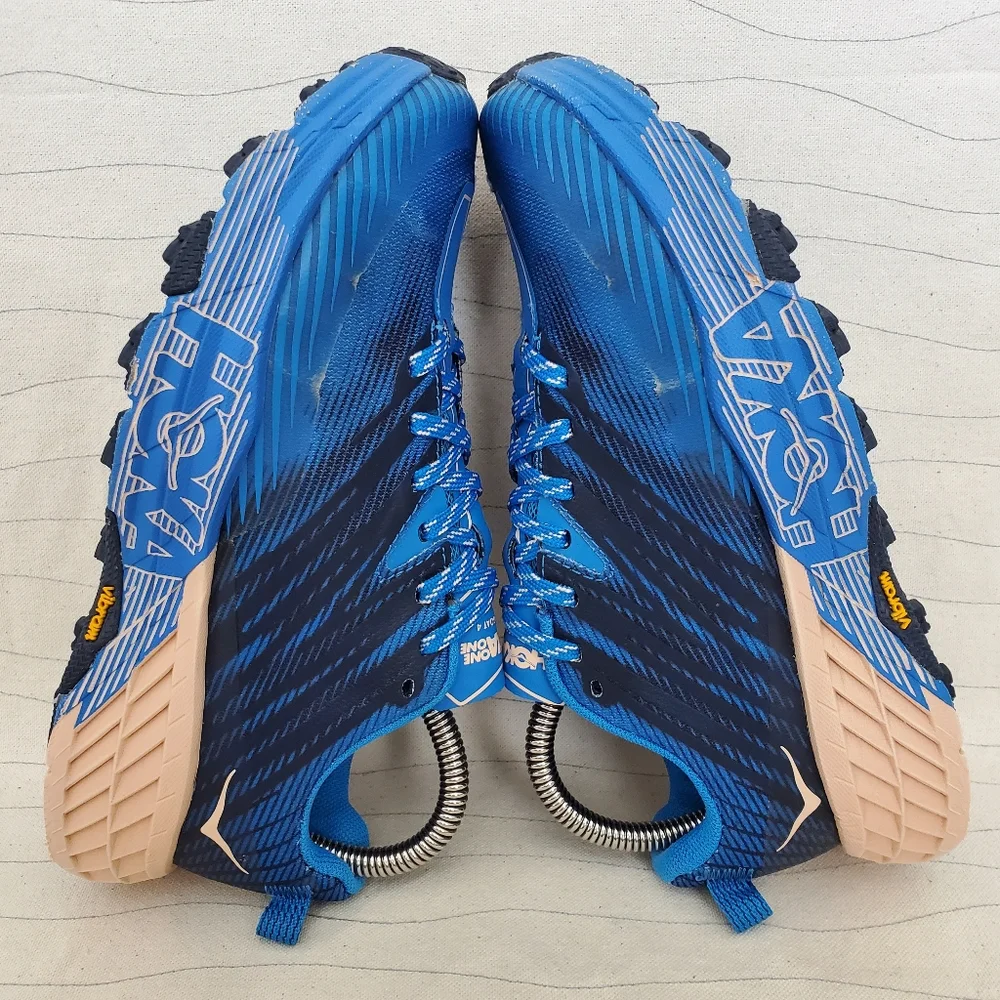 Hoka One One Womens Speedgoat 4 1106527 Blue Trail Running Shoes Sneakers Sz 6.5 - Picture 9 of 14